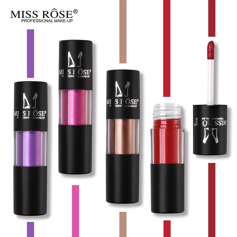 MISS ROSE 12 Sexy Long Lasting Moisturizing Color Lipstick Lip Gloss Metallic Luster Cosmetic Beauty Lipgloss Makeup |