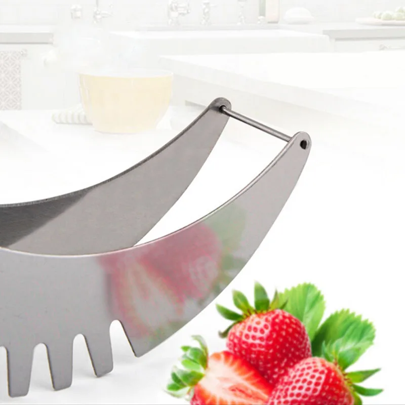 Творческий Пластиковые Ручки Арбуз Slicer Нож Канталупа Splitter Фрукты Резак Щипцы