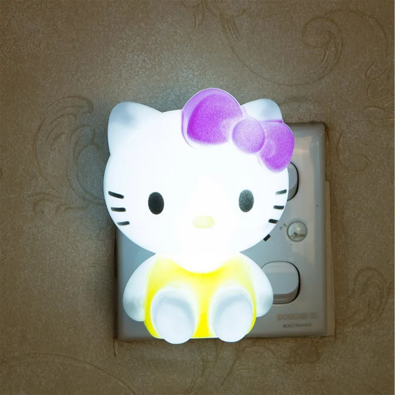 Мультяшный ночник Mainifire Hello Kitty светодиодный Ночной светильник 220 В переменного