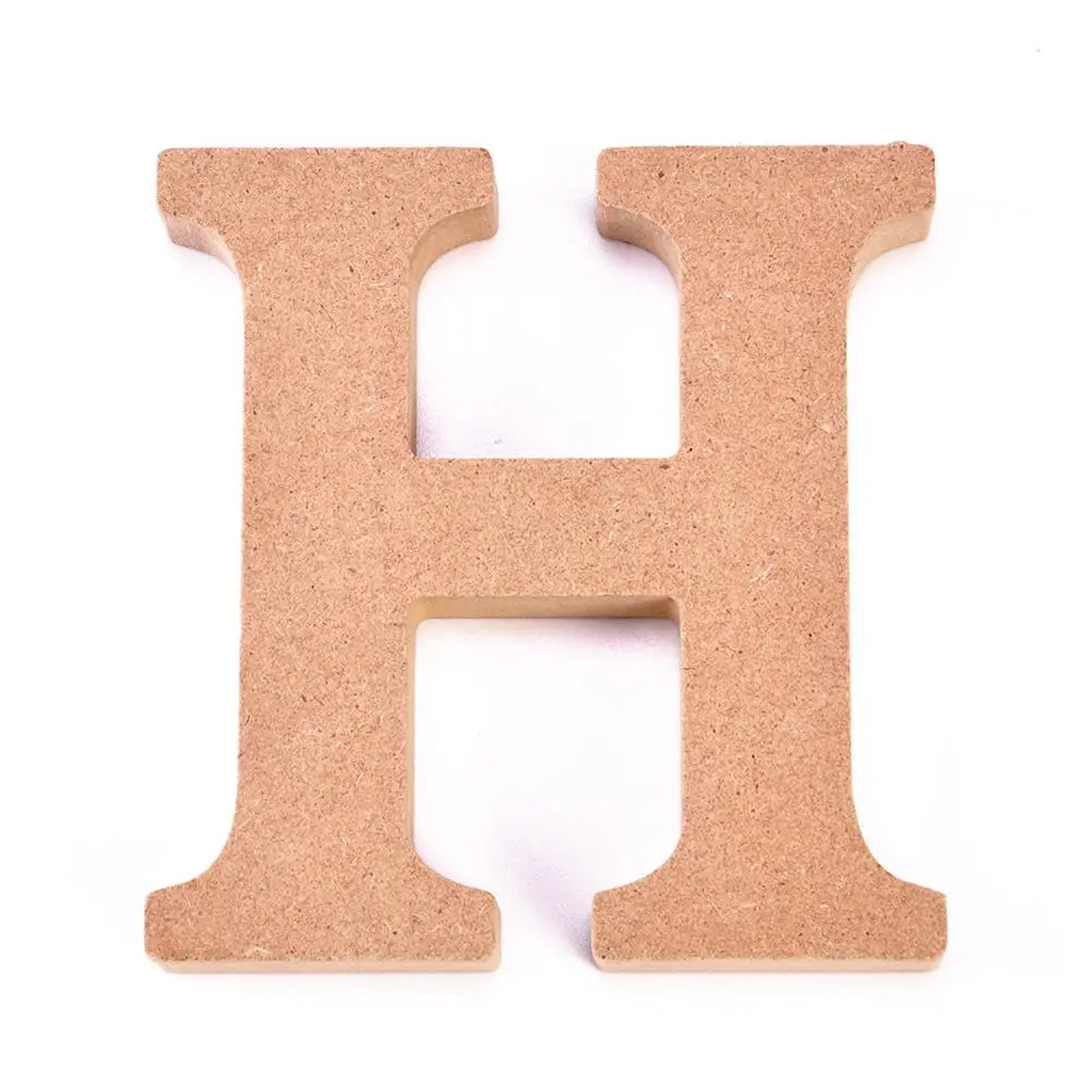 H DIY 26 больших A-Z Алфавит украшения деревянные поделки инновационные DIY буквы Украшения настольные орнаменты свадебное украшение Вечерние - Цвет: H
