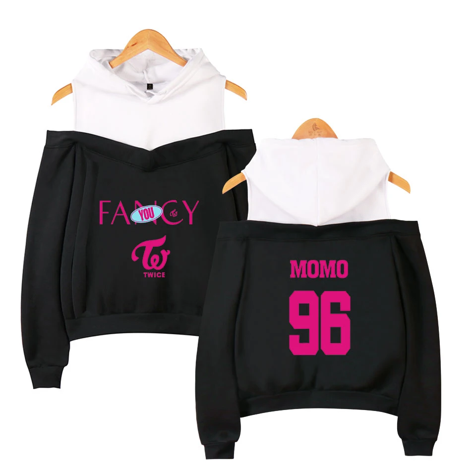 Twice Fancy розовые толстовки женские летние Harajuku с открытыми плечами модная толстовка, худи в Корейском стиле женская одежда Kawaii Kpop