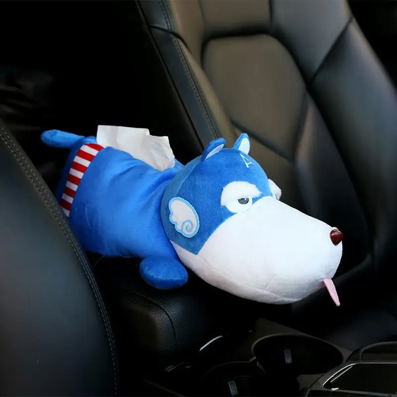 Креативный мультяшный собачий автомобиль коробка для салфеток ручной работы висячие Сумки для полотенец автомобиль Interiror украшения аксессуары ящик тип бумаги