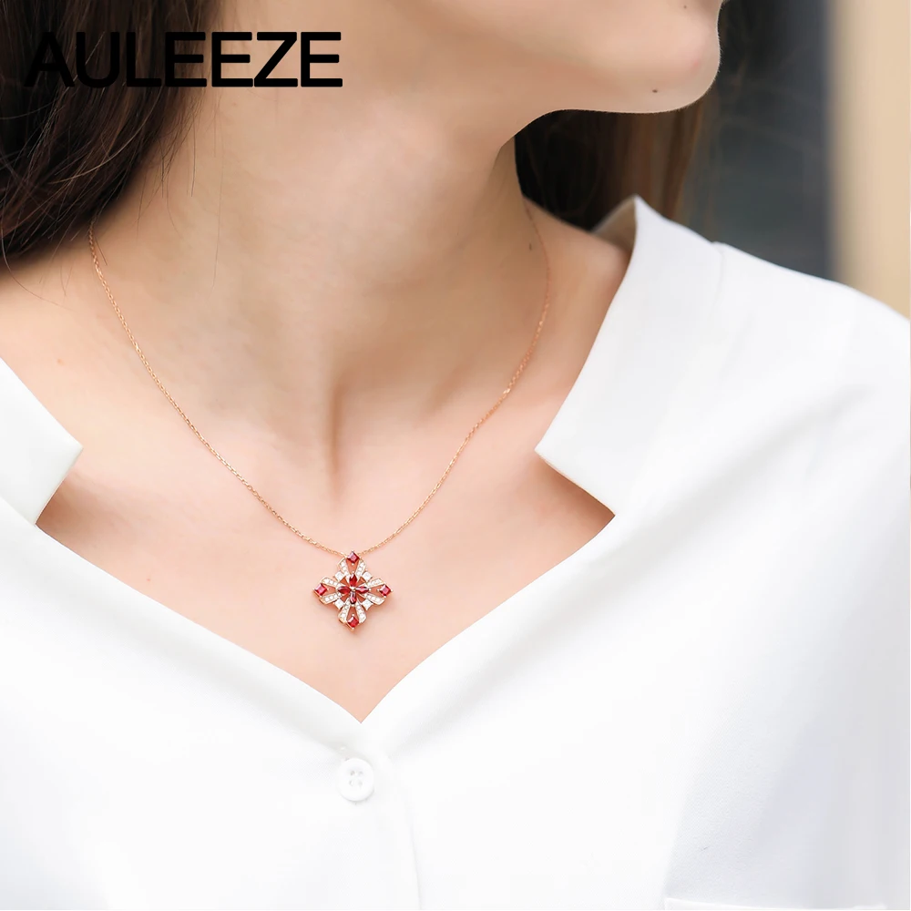 AULEEZE винтажное ожерелье из 0 90 натурального рубина подвеска настоящего