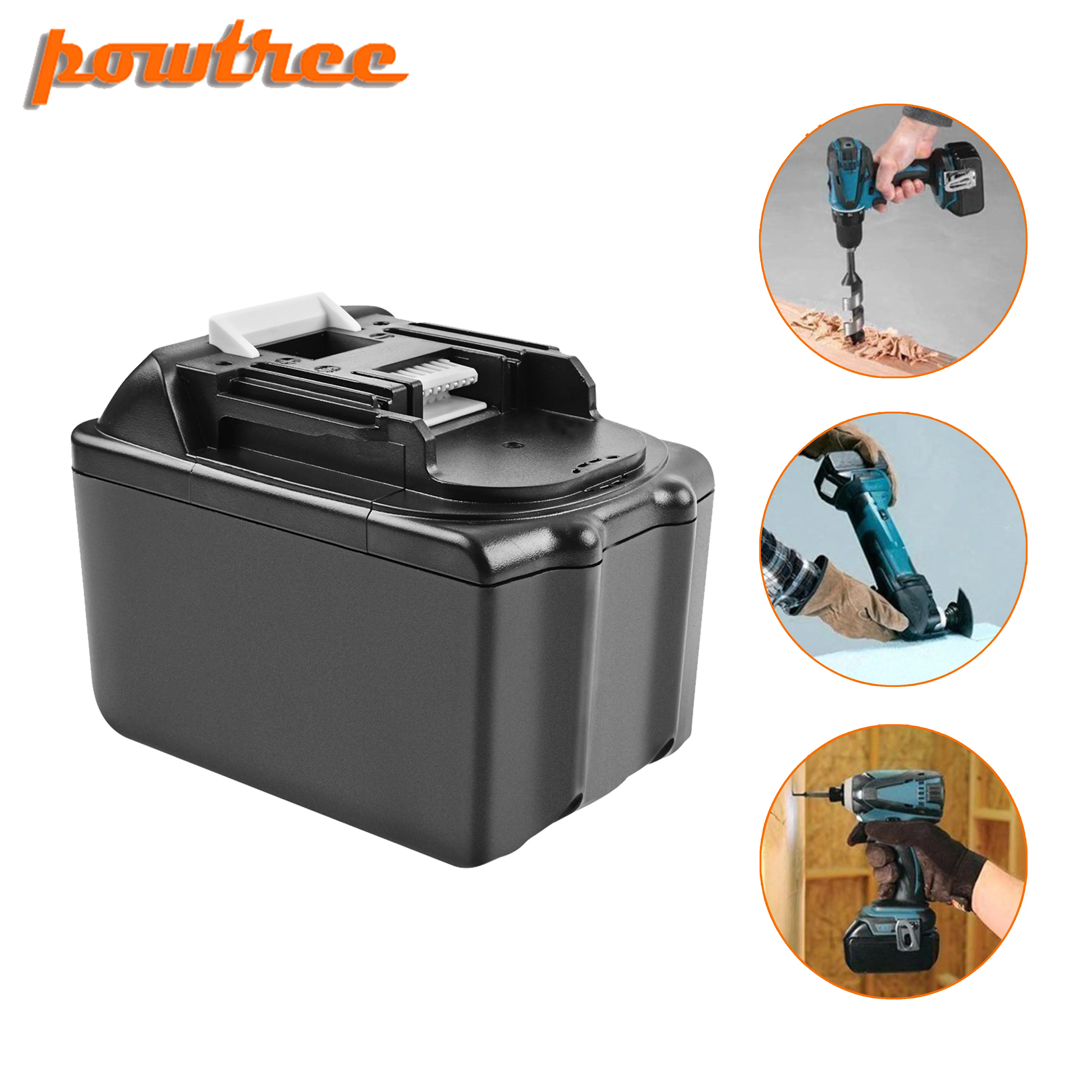 Комплект литиевых аккумуляторов Powtree 18 в 9000 мАч BL1830 замена для дрели Makita LXT400 194205 3