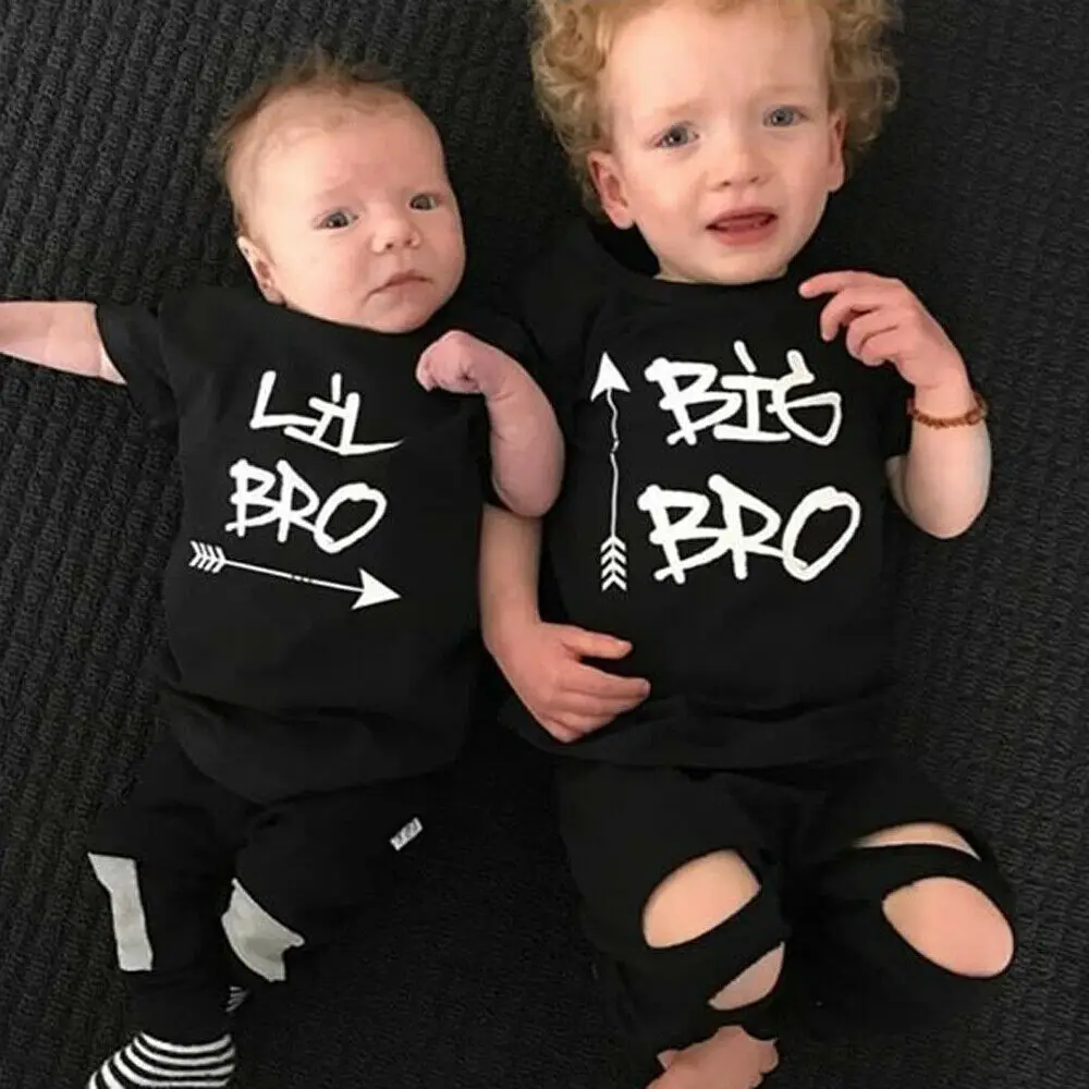 Одинаковые комплекты для семьи большой/маленький брат крутые летние топы