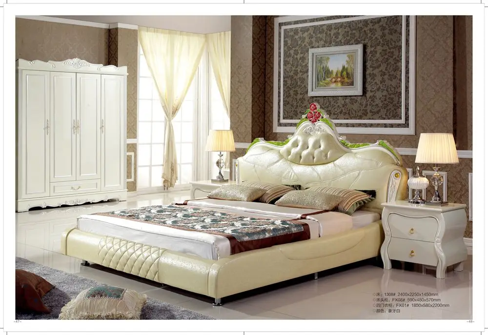 European Style 1.8M Bed with beside table | Мебель