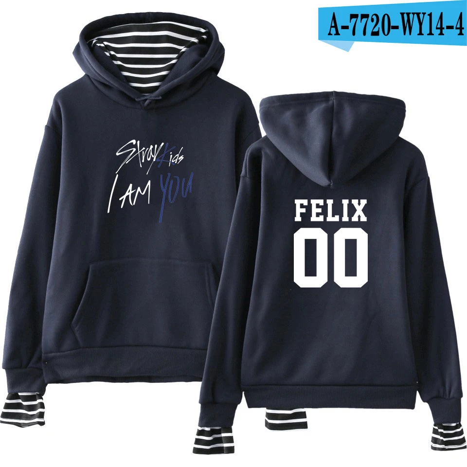 navy blue LUCKYFRIDAYF/Коллекция года, модные теплые толстовки с капюшоном с надписью «I Am You Fans» крутые теплые толстовки с длинными рукавами для фанатов одежда для мужчин и женщин - Цвет: navy blue