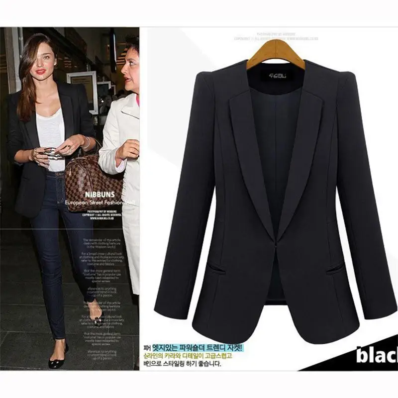 Большие размеры S-4XL модные уличные куртки осень 2015 однотонные блейзеры тонкая