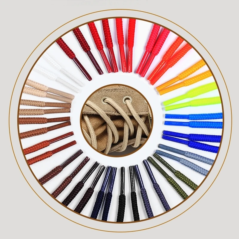 2 шт./партия круглые полиэфирные шнурки для ботинок однотонные классические