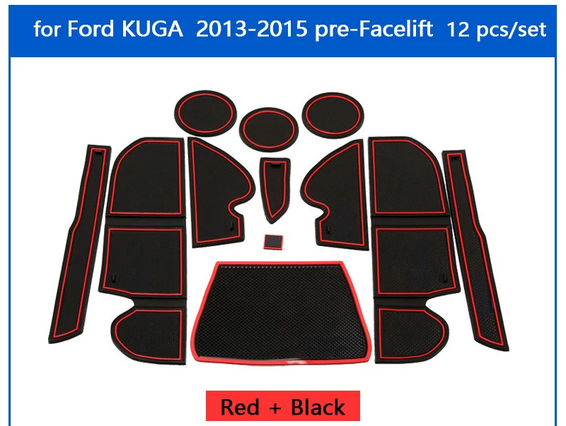Для Ford KUGA 2013 до 2017 противоскользящая резиновая чашка Подушка дверь паз коврик Escape