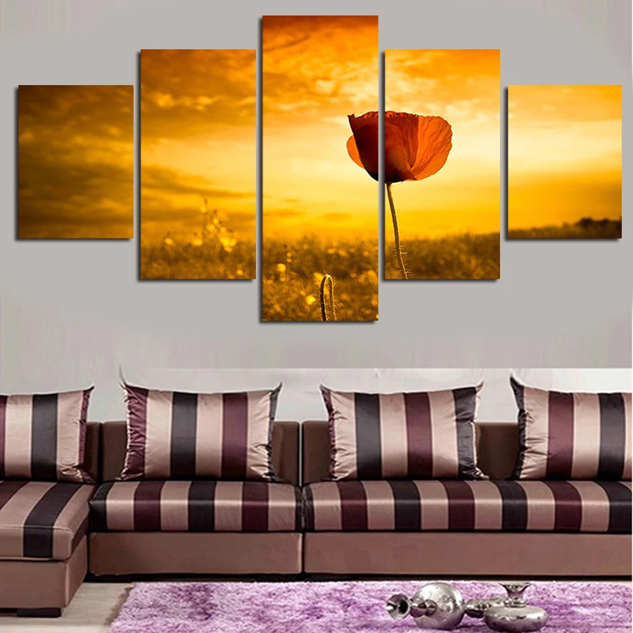 5 шт. Современный Цветочный пейзаж домашний декор холст настенная живопись