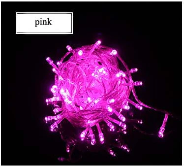 pink Anpro 110 V 10 M Светодиодный фонарь, светящаяся гирлянда, праздничное украшение, Рождественская Свадебная уличная Водонепроницаемая гирлянда со звездочками - Испускаемый цвет: pink