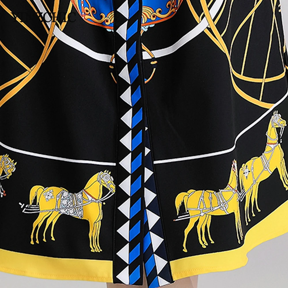 Женское летнее платье с принтом модное прямое рубашка женский пояс приталенное