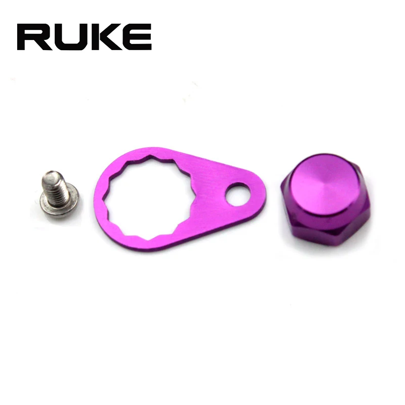 purple RUKE Crank гайка и винт и пластина для рыболовной катушки, левая ручка и правая рука винт крышка для Daiwa ABU катушка - Цвет: purple