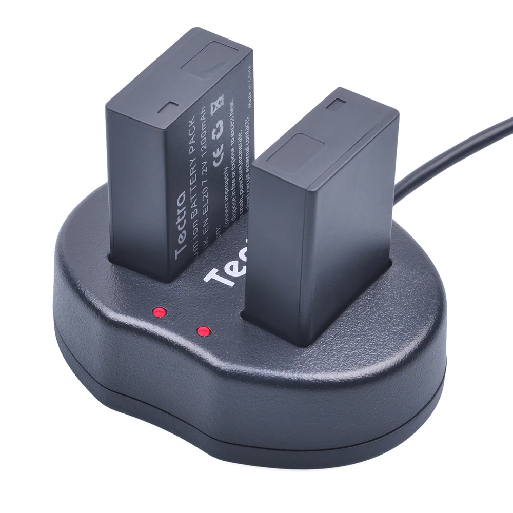 Tectra 3 шт. EN EL20 запасная литий ионная батарея + USB двойное зарядное устройство для