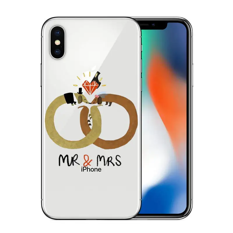 Милый мультяшный Мягкий силиконовый чехол для телефона с таксой iPhone XS MAX XR 5 5s SE 6 6S