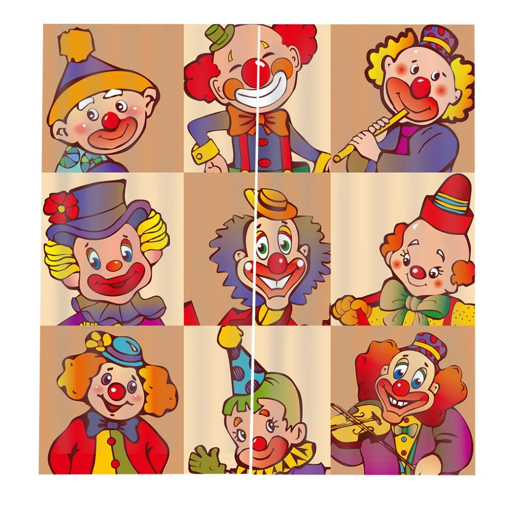 3d занавески с изображением клоуна на заказ шторы для спальни кухни современных