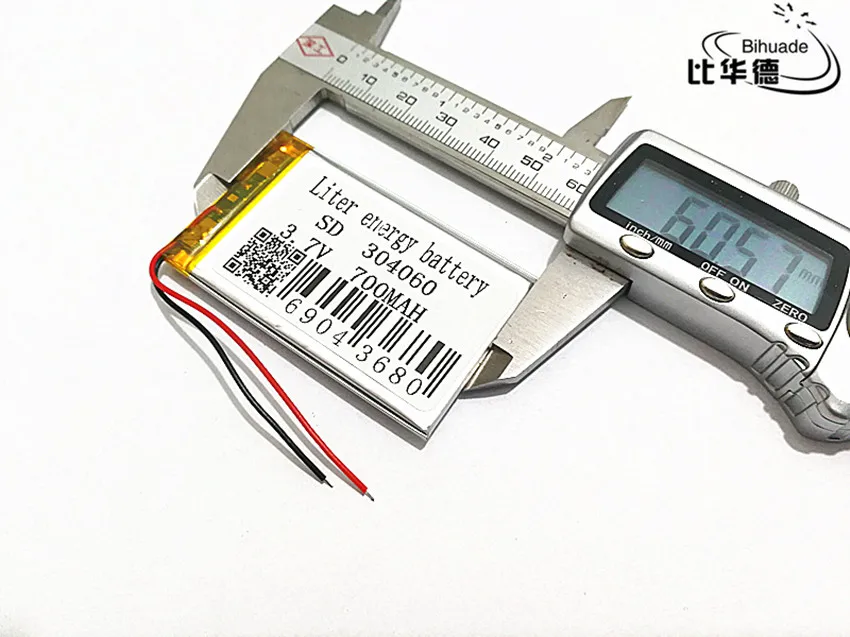 3,7 V, 700 мАч, 304060 PLIB; полимерная литий-ионная/литий-ионный аккумулятор для gps, mp3, mp4, mp5, dvd, bluetooth, мобильный телефон, динамик