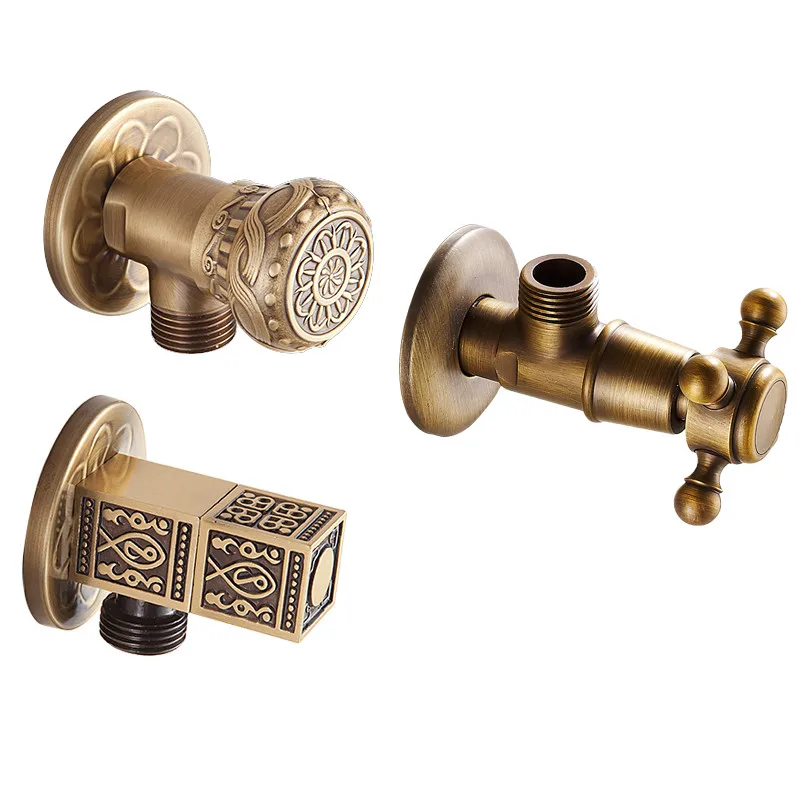 3 шт./лот европейский стиль античная латунь для ванной комнаты Угловой запорный