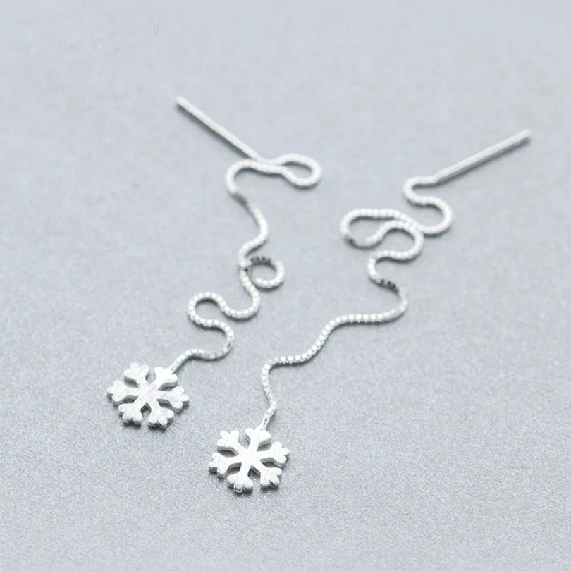 Серьги подвески из серебра 925 пробы в виде снежинок|earrings for|earrings for partydrop earrings |