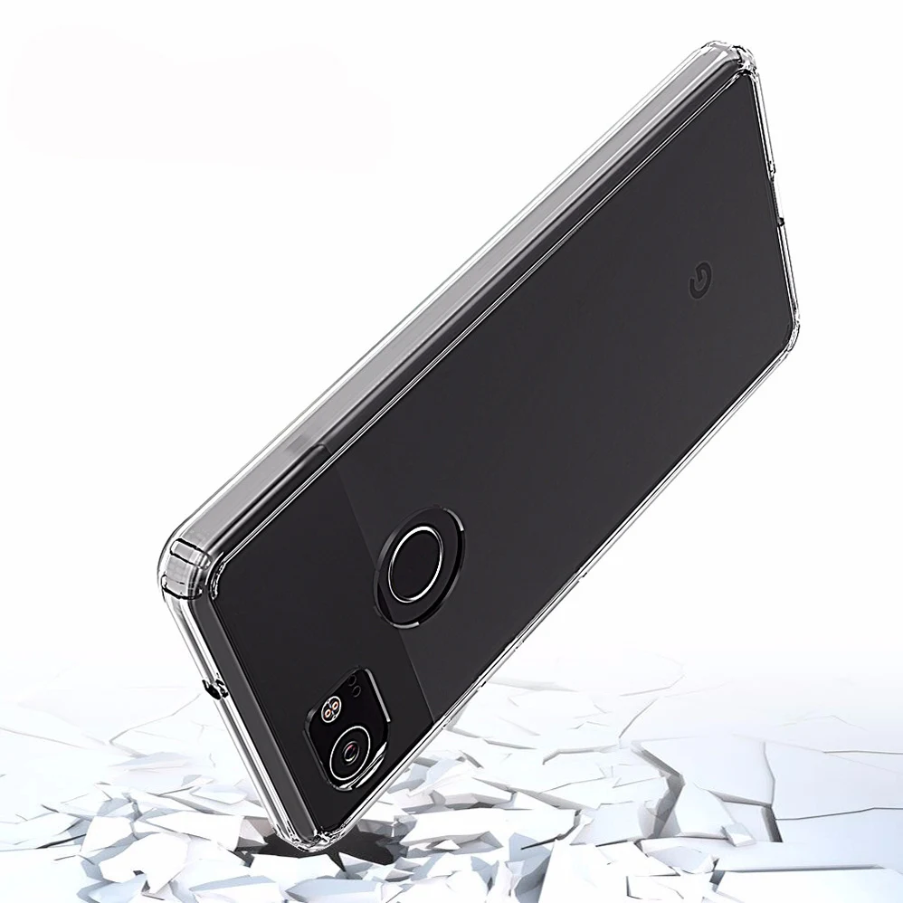 Для Google Pixel 3 / Pixle XL прозрачный мягкий ТПУ чехол с кристаллами Противоскользящий