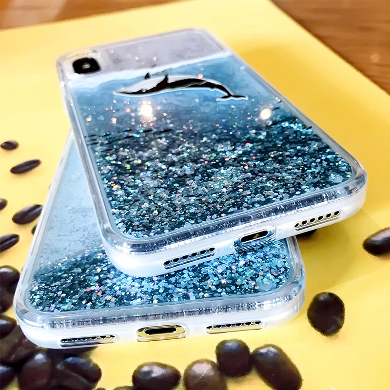 Чехол Capinha для iPhone X Xr Xs Max 7 8 6 6s Plus с динамической жидкостью и зыбучим песком