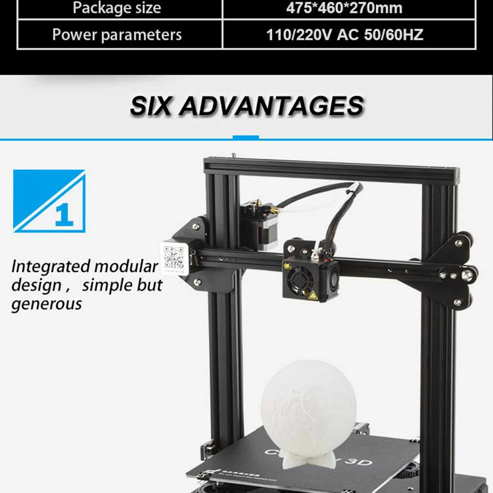 Creality3D CR20 3d принтер быстро собираемый 3d принтер 220X220X250 мм Высокая точность офисная печатная машина
