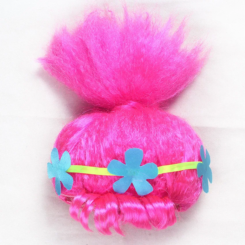 Фото New Christmas Carnival Costume Trolls Wig toy For Kids Poppy Lace Dress Baby Girls Moana clothes Children Vaiana Party Vestido №5
