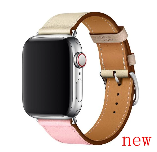 fashion Leather loop for iwatch Series 4 2 3 1 for Apple Watch band Strap Double Tour Extra Long 38mm 42mm 40mm 44mmseries 5
