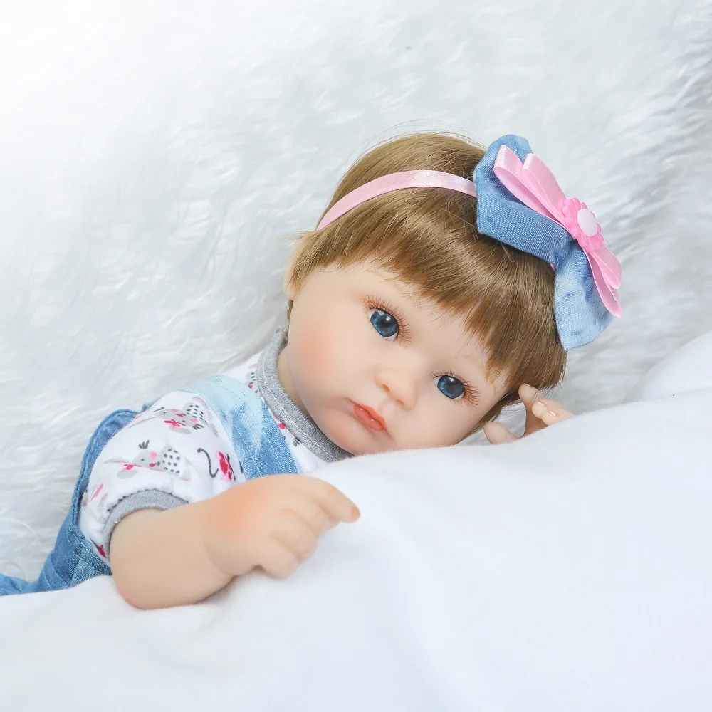 NPK 42 см реалистичные куклы Reborn Baby девочка мягкие силиконовые Reborns