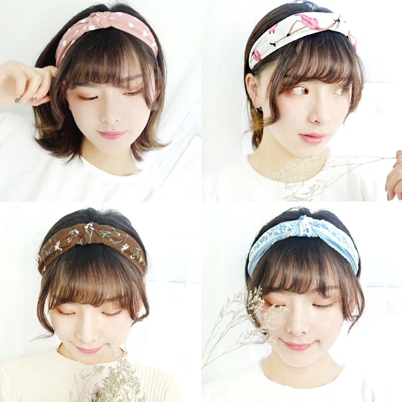 2019 Cute Knot Plastic Hairbands Headbands for Women Girls Fabric Floral Print Hairband Wide Hair Band Accessories | Украшения и