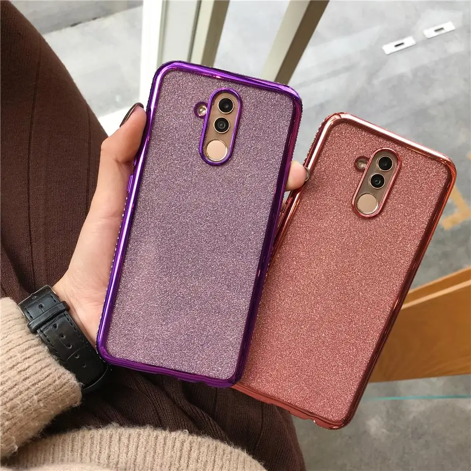 Алмазный ТПУ блестки чехол для Huawei Mate 20 10 Lite P20 P30 Pro Nova 3 бампер блестящий iPhone 6 6S 7 8