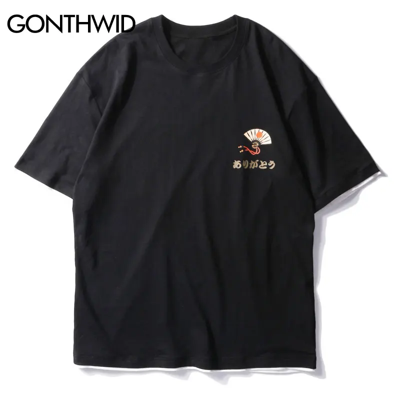 GONTHWID Ложные 2 шт. Lucky Cats печати уличная футболки лето Harajuku Повседневная Уличная одежда, футболки мужские с коротким рукавом топы
