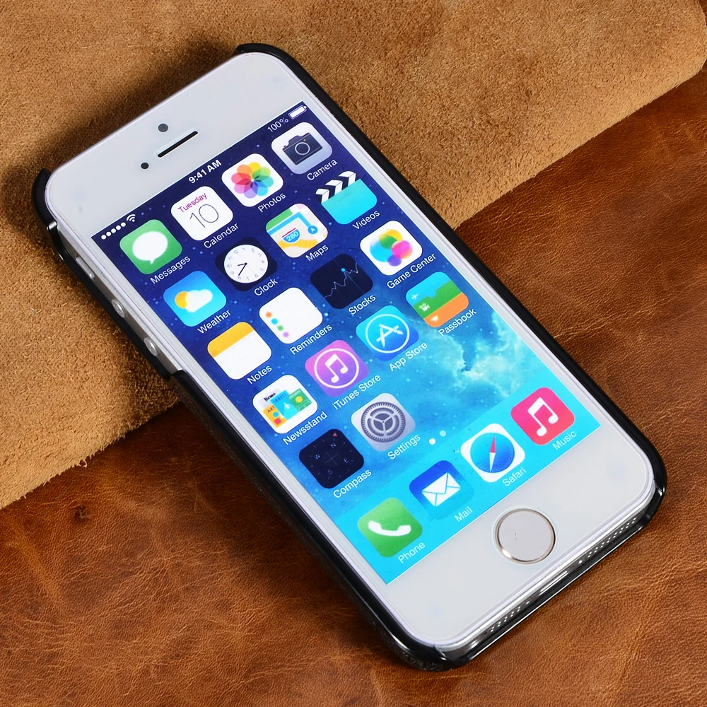 Натуральная кожа для Apple iphone SE 5 5S Новое поступление Модный ПК Ультратонкий чехол