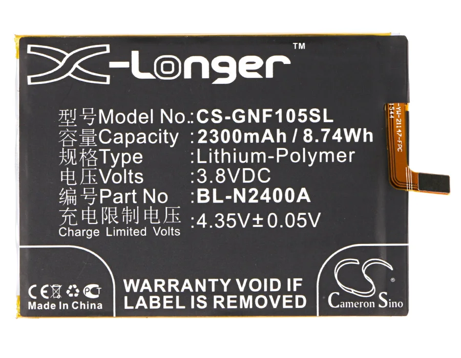 Аккумулятор Cameron Sino 2300 мАч для GIONEE F105 с двумя SIM картами Mobistel Cynus F10|cameron sino|2300mah