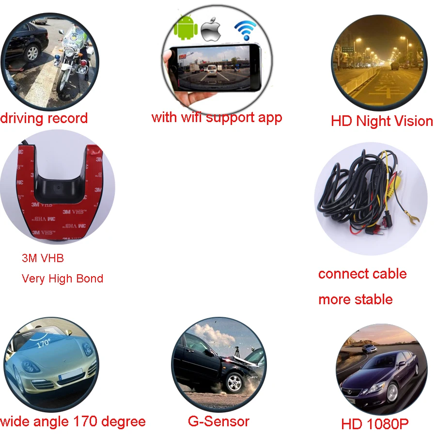 Автомобильный видеорегистратор для Toyota/Honda/Ford/Chevrolet/Buick/hyundai Kia/Mitsubishi/Mazda/Suzuki