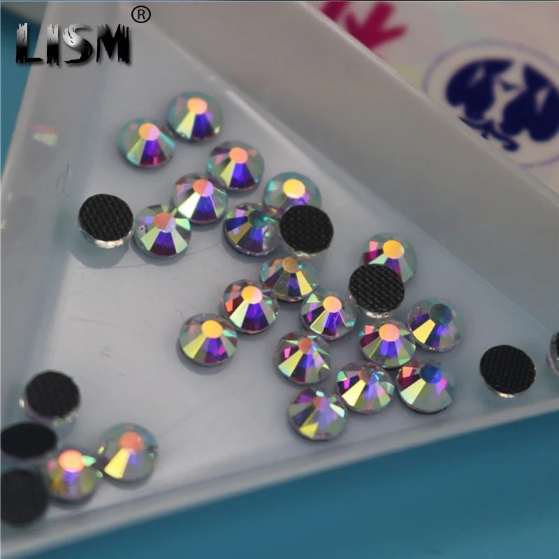 DMC SS6 SS30 Блестящий Кристалл AB горный хрусталь железо на камнях Flatback Стеклянные