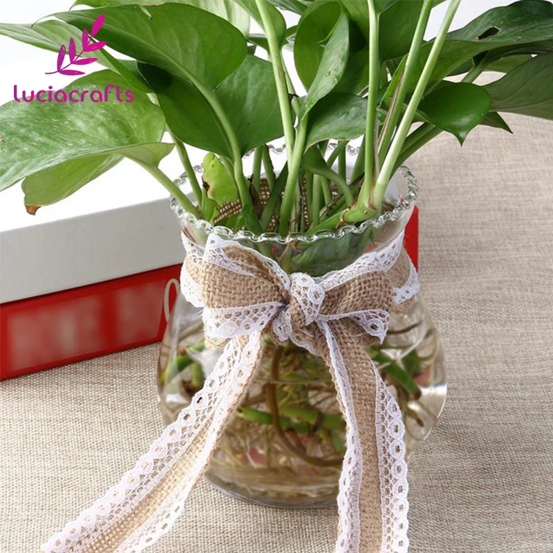 Lucia Crafts 2 года/набор джутовая Мешковина гессианская лента с кружевом сделай сам