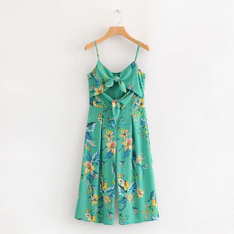 2018 г. летние пикантные лук Спагетти ремень спинки Для женщин комбинезон уличной