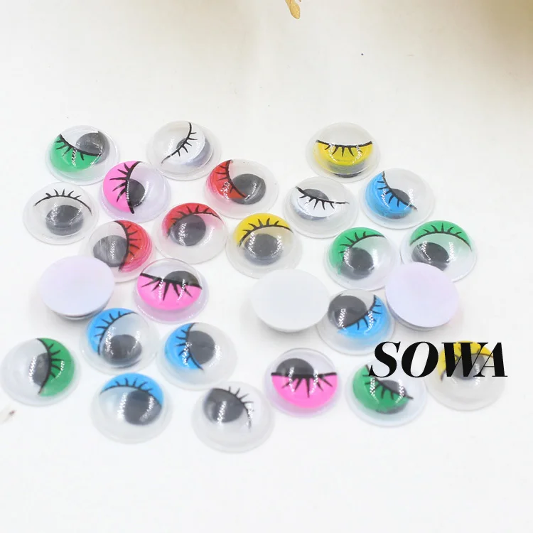 

New Design Size 10mm Multicolor 500pcs/lot Eyelash Eye Movable Toy Eye(100% Enough Quantity) Plastic Moving Eye Googly Eyes