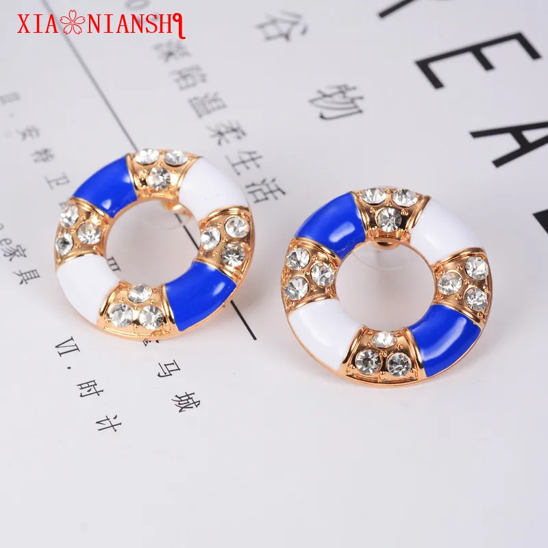 Женские винтажные серьги лодочки Boat Element boucle d'oreille femm креативные эмалированные