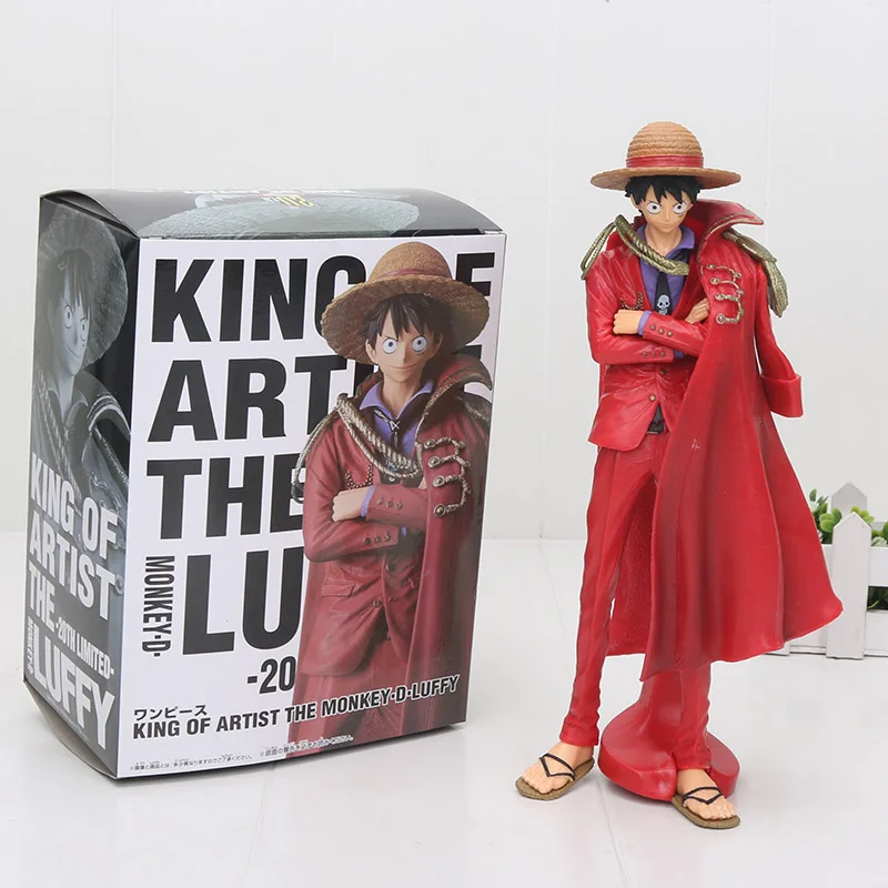 red luffy box flod 15-25 см аниме одна деталь обезьяна д Луффи туз король художника ророноа Зоро Санджи brinquedos фигурка модель игрушки рождественские подарки - Цвет: red luffy box flod
