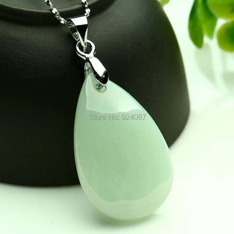 Ожерелье из натурального нефрита кулон Бирмы и женское модное ожерелье серебра
