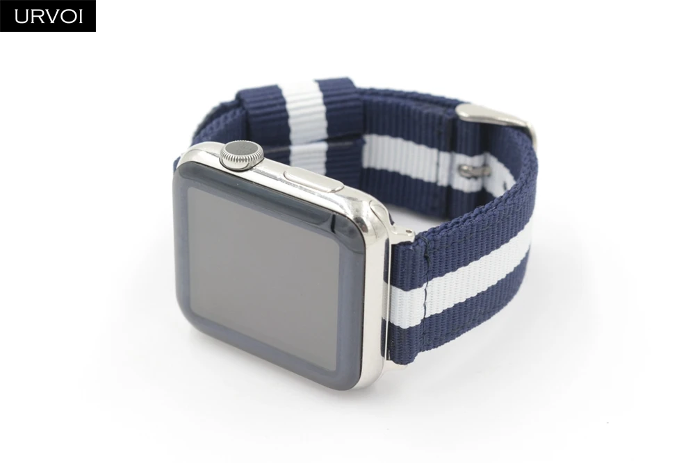 URVOI NATO ремешок для apple watch Series 5 4 3 21 нейлоновый тканый ремешок для iwatch классический стиль цвета узор с адаптерами 38 42 мм