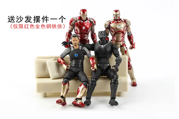 Marvel Железный человек Ironman NMK42 MK43 с диванной antman Черная пантера подвижные ПВХ Фигурки игрушки коллекция игрушек