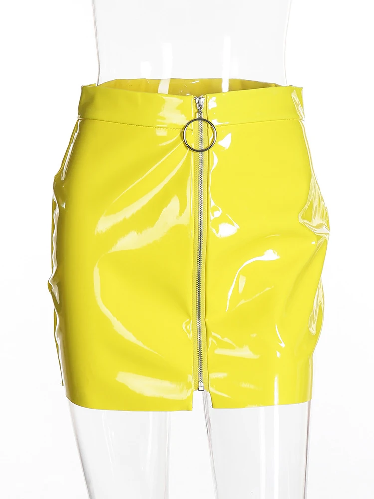 Горячая Распродажа сексуальные женские мини юбки из искусственной кожи на