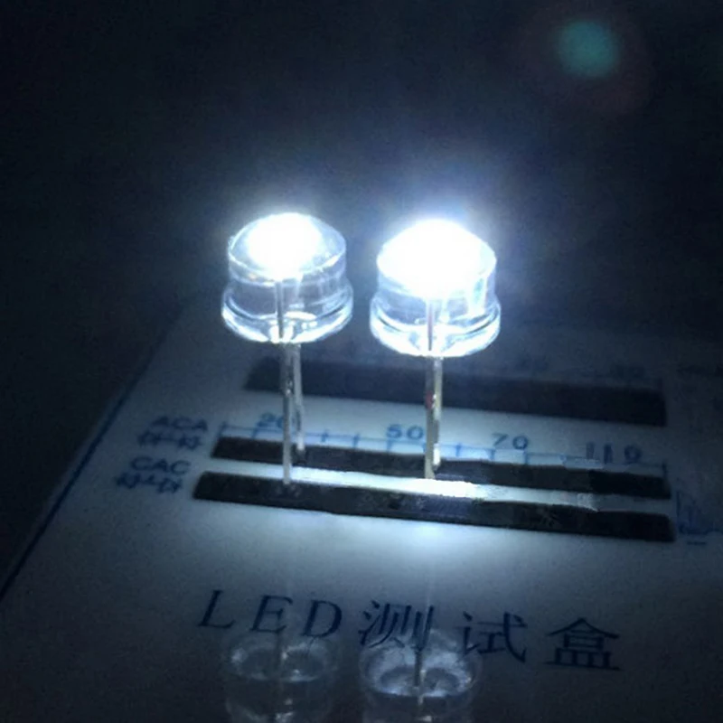 8mm LED Emitting Light Diode 100pcs/lot flashlight Round Lamp F8 ultra bright Red Green Blue White Yellow diodes Hot sale M4 | Лампы и