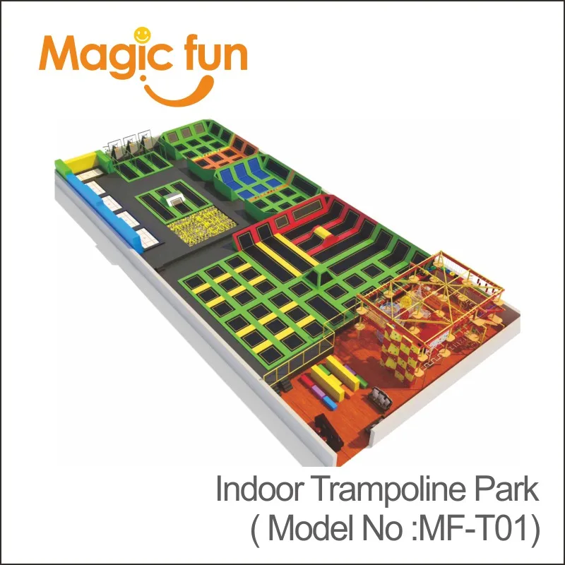 Коммерческий батут MAGICFUN, парк с множеством игр, таких как ниндзя, курс, новейший батут