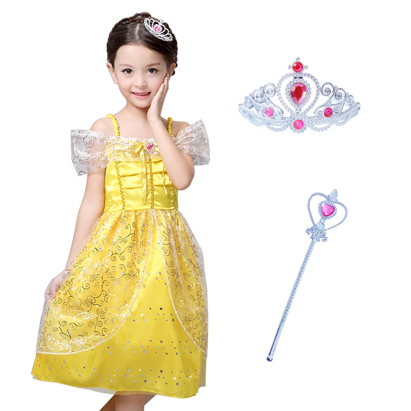 Снег Белый Принцессы Девушки Платье Новорожденных Девочек Одежда Детей