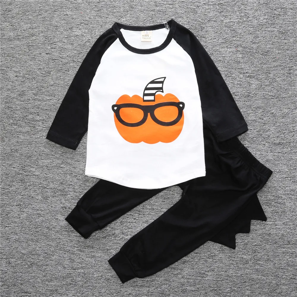 Осенний комплект одежды для маленьких мальчиков и девочек Модная хлопковая